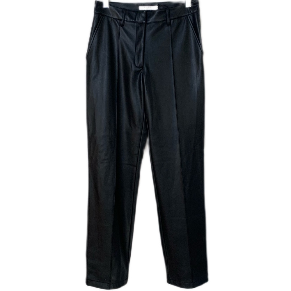 NA-KD Womens SZ 6 Black Pu Mid Rise Vegan Faux Leather Pants | NWOT